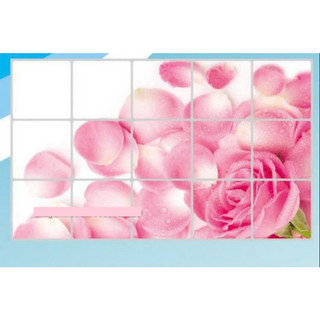 Decal dán bếp tráng nhôm chịu nhiệt - Lá Hoa Hồng size nhỏ 45x75cm
