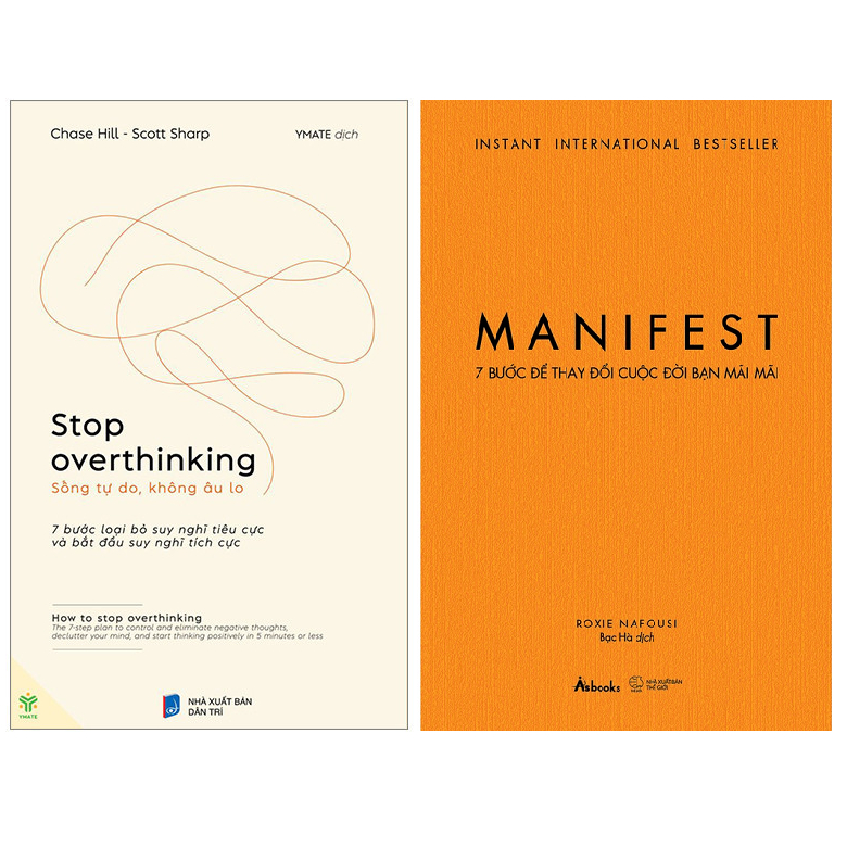 Sách - Bộ 2c: Stop Overthinking - Sống Tự Do, Không Âu Lo và Manifest - 7 Bước Để Thay Đổi Cuộc Đời 