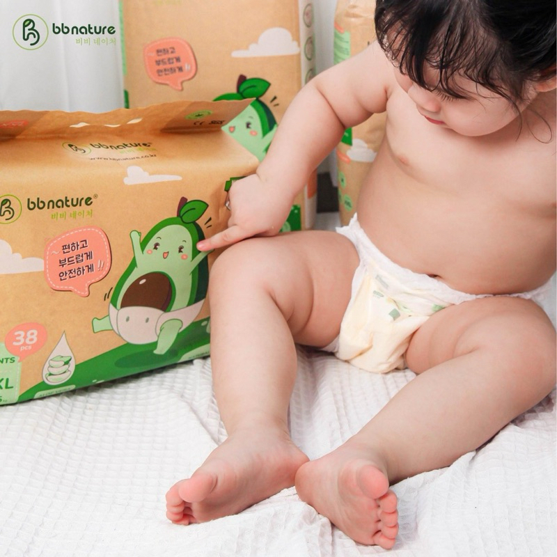 Combo 2 Miếng Bỉm Dùng Thử Quần/ Dán BB NATURE Hàn Quốc Mềm Mỏng Cho Bé Đủ Size Từ Newborn Đến 4XL