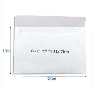 [MUA SỈ GIẢM 10%] Bao thư, bì thư trắng (11x17)cm, {100cái}