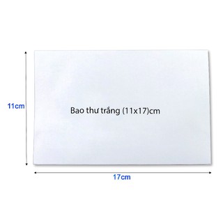 [MUA SỈ GIẢM 10%] Bao thư, bì thư trắng (11x17)cm, {100cái}