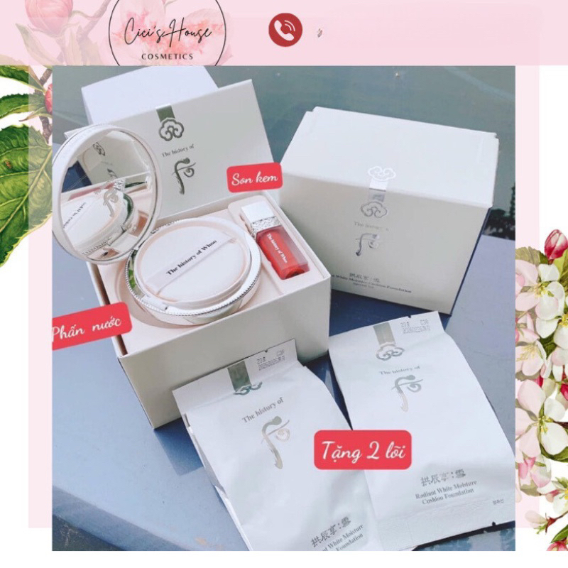 Phấn Nước Dưỡng Trắng WHOO Seol Radiant White Tone Up Sun Cushion