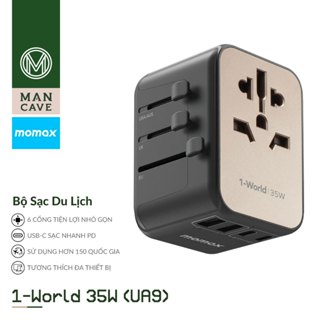 Ổ Cắm Điện Đa Năng Momax 1-World PD 35W Sạc 6 Thiết Bị Cùng Lúc 5 USB + AC100-250V Cắm Tải 2500W