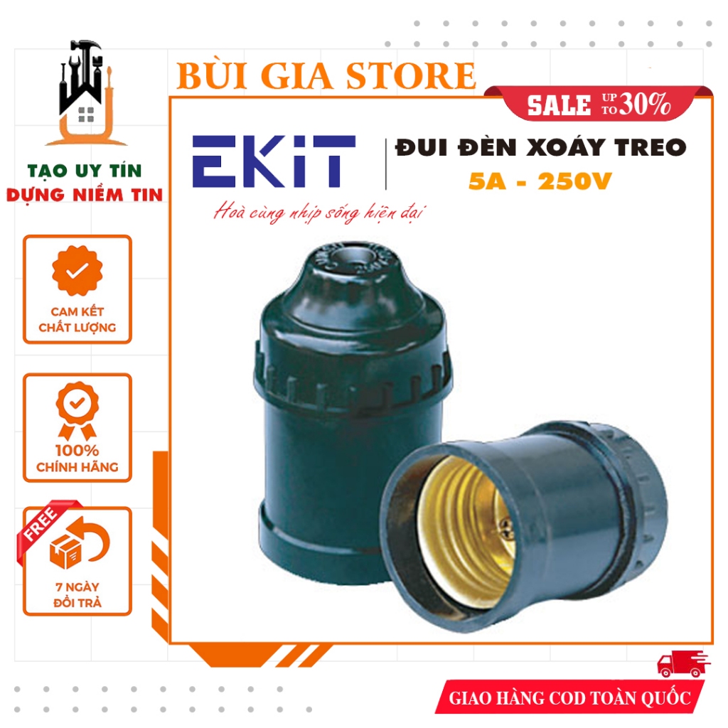 Đui đèn xoáy treo Ekit 5A/250V