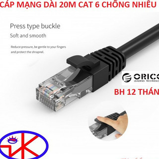 Cáp mạng 20m,30m chống nhiễu ngoài trời cat orico pug-c6-200, orico pug-c6-300 đúc 2 đầu