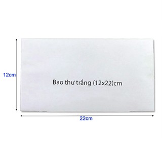 [MUA SỈ GIẢM 10%] Bao thư, bì thư trắng (12x22)cm, {100cái}