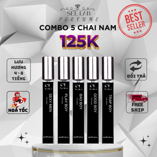(Tặng 1 chai 10ml mùi ngẫu nhiên) Combo 5 chai nước hoa nam 10ml Mạnh mẽ, Cuốn hút, Tự tin - Seelab Perfume
