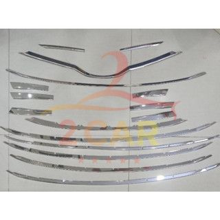 Ốp trang trí Mặt ca lăng xe Toyota Vios 2021- 2022- 2023-2024 Inox cao Cấp