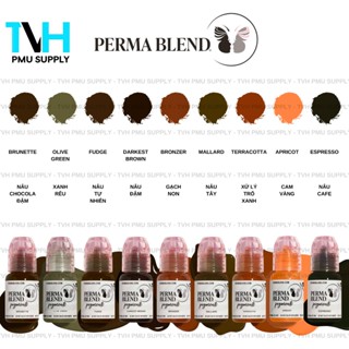 Mực PERMA BLEND USA 15ML Sử Dụng Phun Xăm Thẩm Mỹ Mày Môi Mí Đầy Đủ Các Tông Màu Cơ Bản - DCPX TVH