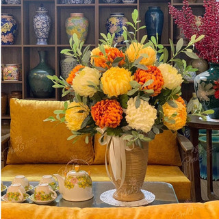 Hoa giả_Cành Hoa Cúc Mẫu Đơn Giả, hoa giả cao cấp, cúc đại decor trang trí nhà cửa, phù hợp trang trí mọi k gian