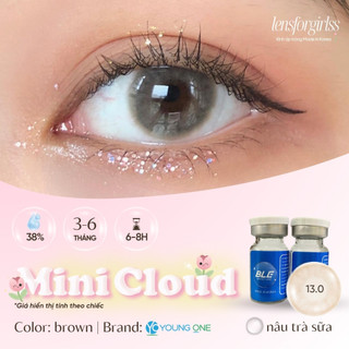 Kính áp tròng nâu trà sữa MINI CLOUD chính hãng KOREA | HSD 3-6 tháng | Lens cận | LENSFORGIRLSS