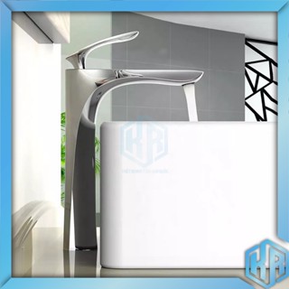  Vòi lavabo bồn rửa mặt nóng lạnh kiểu dáng lá liễu bằng đồng mạ inox 30cm dành cho bàn đá 