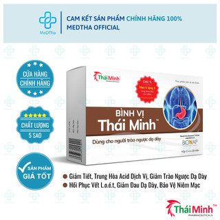 Bình Vị Thái Minh - Giảm Đau Dạ Dày, Ợ Hơi, Ợ Chua, Đau Thượng Vị, Phòng Loét Dạ Dày Tá Tràng (Hộp 20 Viên)