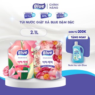 Nước Giặt Blue Hàn Quốc can/túi 2.1L hương nước hoa, thảo mộc, phấn hồng, thanh xuân - Giặt xả Sạch Sâu Thơm Lâu