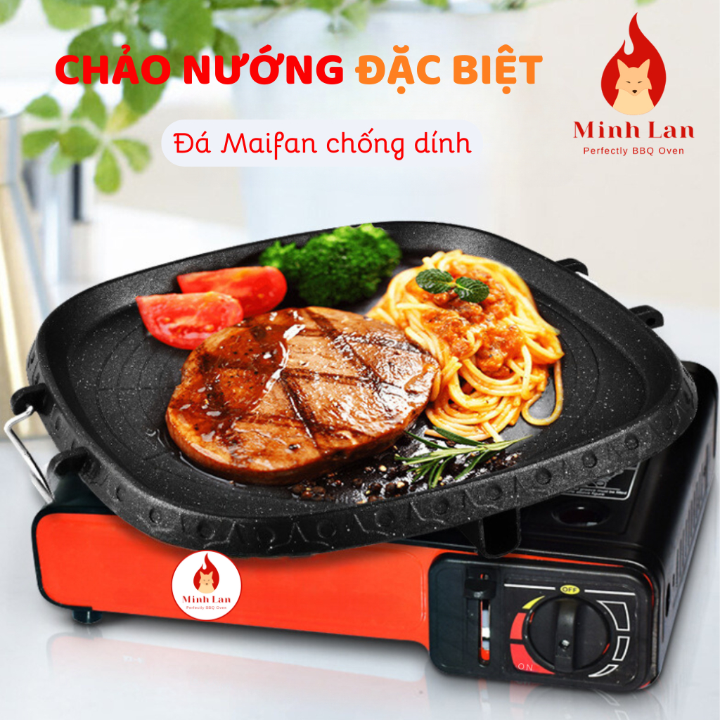 Chảo nướng thịt MQ-032 chống dính cao cấp dùng bếp gas mini