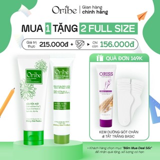 Combo Sữa Rửa Mặt Oribe 100g Và Kem Chấm Mụn 20g Sạch Sâu Dịu Nhẹ Giảm Mụn Ẩn
