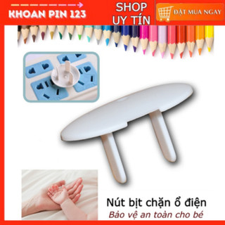 [Set 2 chiếc] Nút bịt chặn ổ điện an toàn cho bé, chụp ổ điện gia đình loại 2 chân và 3 chân