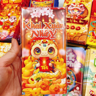 Xấp 10 bao lì xì chọn mẫu rắn, bao lì xì ất tỵ 2025