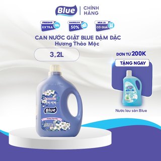 Nước Giặt Blue can 3L hương Thảo Mộc - Sản xuất theo tiêu chuẩn Công nghệ Giặt xả Hàn Quốc Thơm ngát Trắng sáng