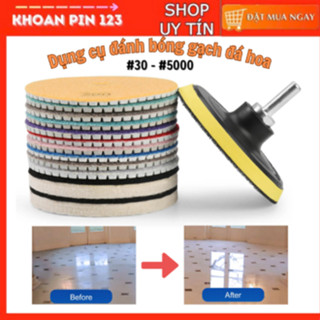 Dụng cụ mài đánh bóng gạch hoa, đá ceramic, mặt bê tông 100mm từ #30 đến #5000