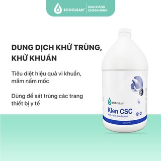 Dung Dịch Khử Trùng, Khử Khuẩn, Khử Mùi Hữu Cơ - Klen CSC x KPT CHEM - Chai Lớn 1 Gal (3,78L)