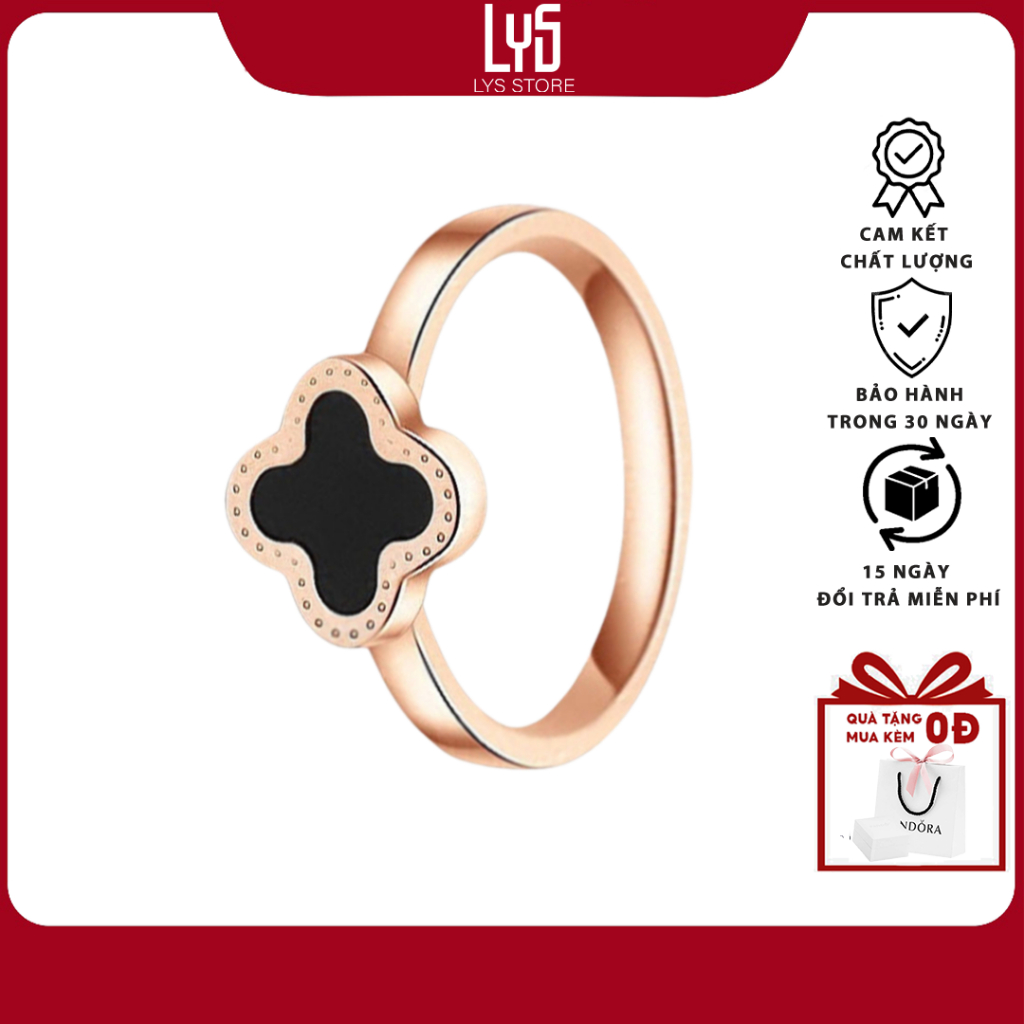 Nhẫn bạc nữ Lys Cỏ Bốn Lá May Mắn 8085- Nhẫn Bạc S925
