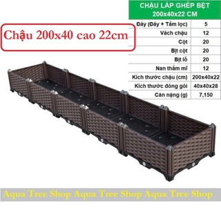 Chậu nhựa lắp ghép thông minh, chậu nhựa trồng cây, chậu trồng rau lắp ghép dài 2 mét, rộng 40cm, cao 20cm (CG511)