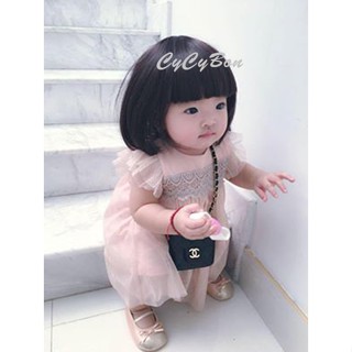   TẶNG KÈM CÀI TÓC NƠ-ẢNH THẬT  Bộ Tóc Giả Nguyên Đầu Cho Bé Gái Kiểu Ngang Vai Cắt Gội Tỉa Thoải Mái 