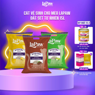LaPaw Cát vệ sinh cho mèo đất sét tự nhiên khử mùi, vón cục, thấm hút 15L