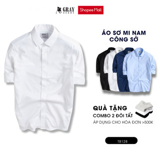 Áo Sơ Mi Nam Dài Tay (4 màu) Công Sở Sợi Bamboo Phom Ôm lịch sự GRAYHOMME - TB128