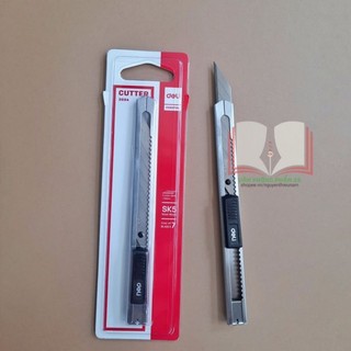 Dao rọc giấy inox deli 2034 -dao trổ deli loại bé bản 9mm,lưỡi 30 độ (hàng chính hãng deli)