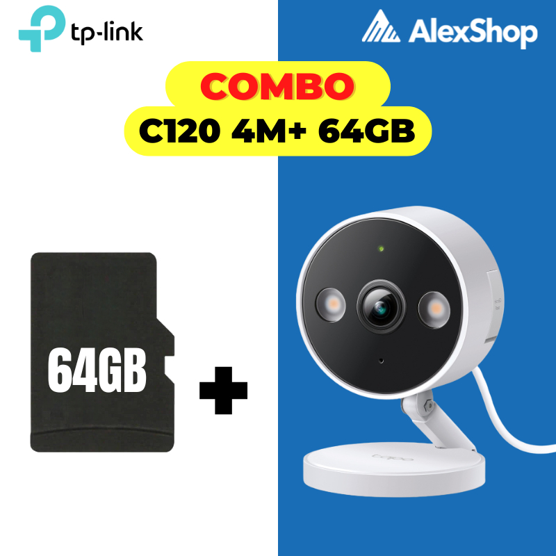 [COMBO-4M] Camera Tapo C120 (4M) + Thẻ Nhớ 64Gb, Chân Đế Nam Châm, AI Thông Minh-Camera Ngoài Trời T