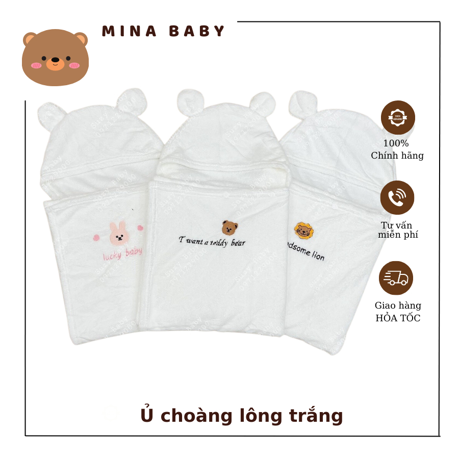 Ủ CHOÀNG LÔNG TRẮNG MỀM MỊN CHO BÉ