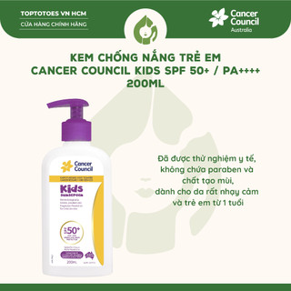 Kem chống nắng Trẻ em Cancer Council Kids SPF 50+/ PA ++++