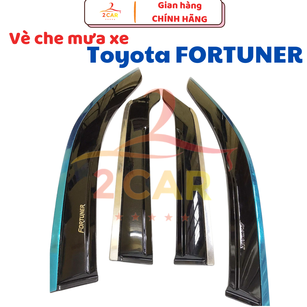 Vè Che Mưa CHỈ INOX Xe Toyota Fortuner 2017 đến 2025 2026 Cao Cấp