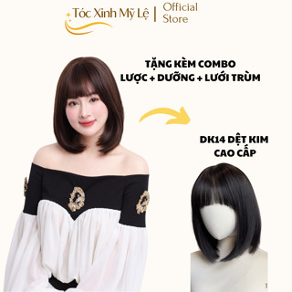  Tóc giả ngắn cúp dệt kim cao cấp MK002.  Tặng kèm combo lược + dưỡng + lưới trùm  Tóc Xinh Mỹ Lệ 
