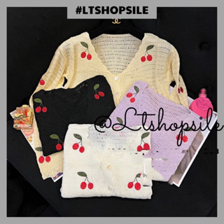 Áo Len Khoác Cadigan Cherry xinh khủng khiếp 002