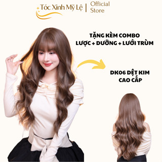 Tóc Giả Dệt Kim Xoăn DK06 chất liệu sợi tơ nhân tạo cao cấp (Tặng lược + cuốn lô + dưỡng +lưới trùm)