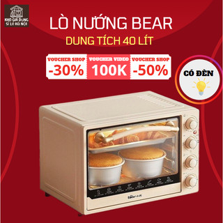 Lò Nướng Điện Đa Năng Bear 40L có đèn , Lò Nướng Bánh Khúc Xạ Nhiệt Toàn Phần, Dung Tích 40L-Hàng Chính Hãng