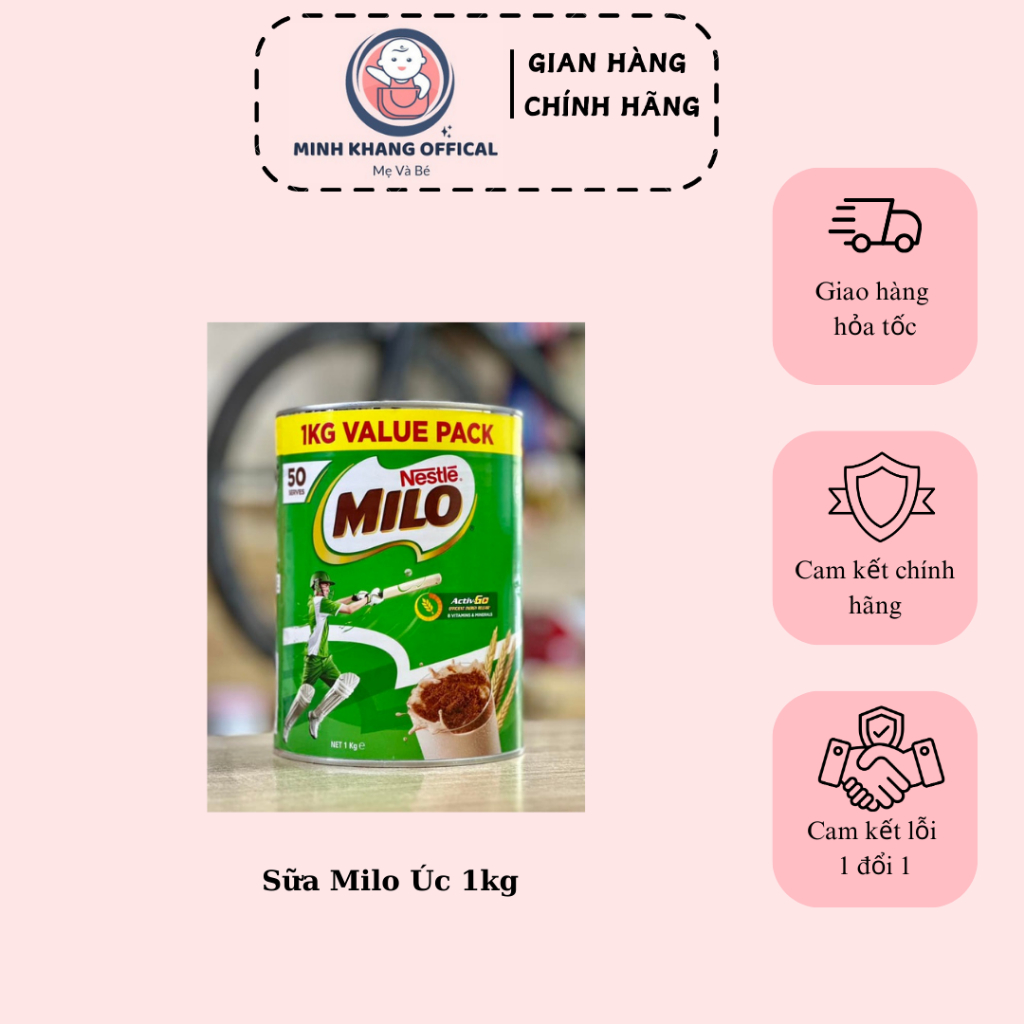 [Tem phụ chính hãng] [Date mới] Sữa Milo Úc 1kg Nestle date xa
