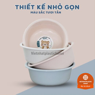 Chậu rửa mặt, chậu tắm cho bé cao cấp Hokori Việt Nhật - Thau rửa mặt màu pastel xinh xắn- 2521