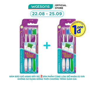 Bàn Chải Đánh Răng Watsons Triple Action Toothbrush 3s