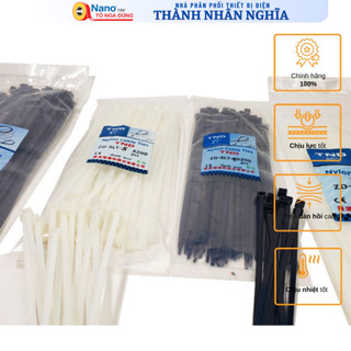 Combo 2 gói dây rút Tô Nga Dũng 8x250MM và 8x300MM Trắng - Đen