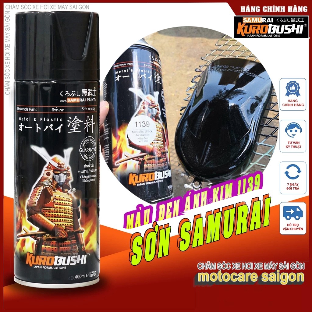 [ COMBO 4 CHAI ] SƠN SAMURAI MÀU ĐEN BÓNG CAMAY ÁNH KIM 1139