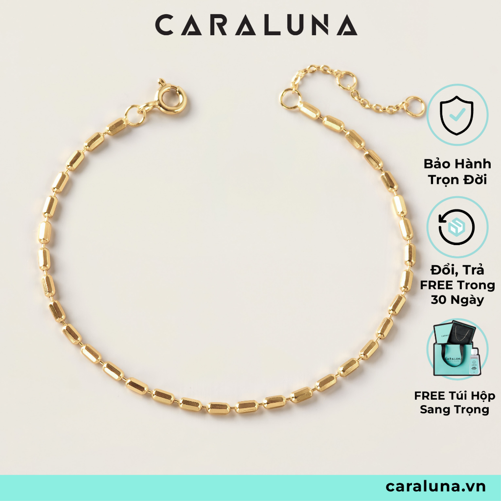 Lắc Tay Xích Ống Classic - Beaded Tube Chain - Vòng Tay Bạc Trơn CARA LUNA - VCB28