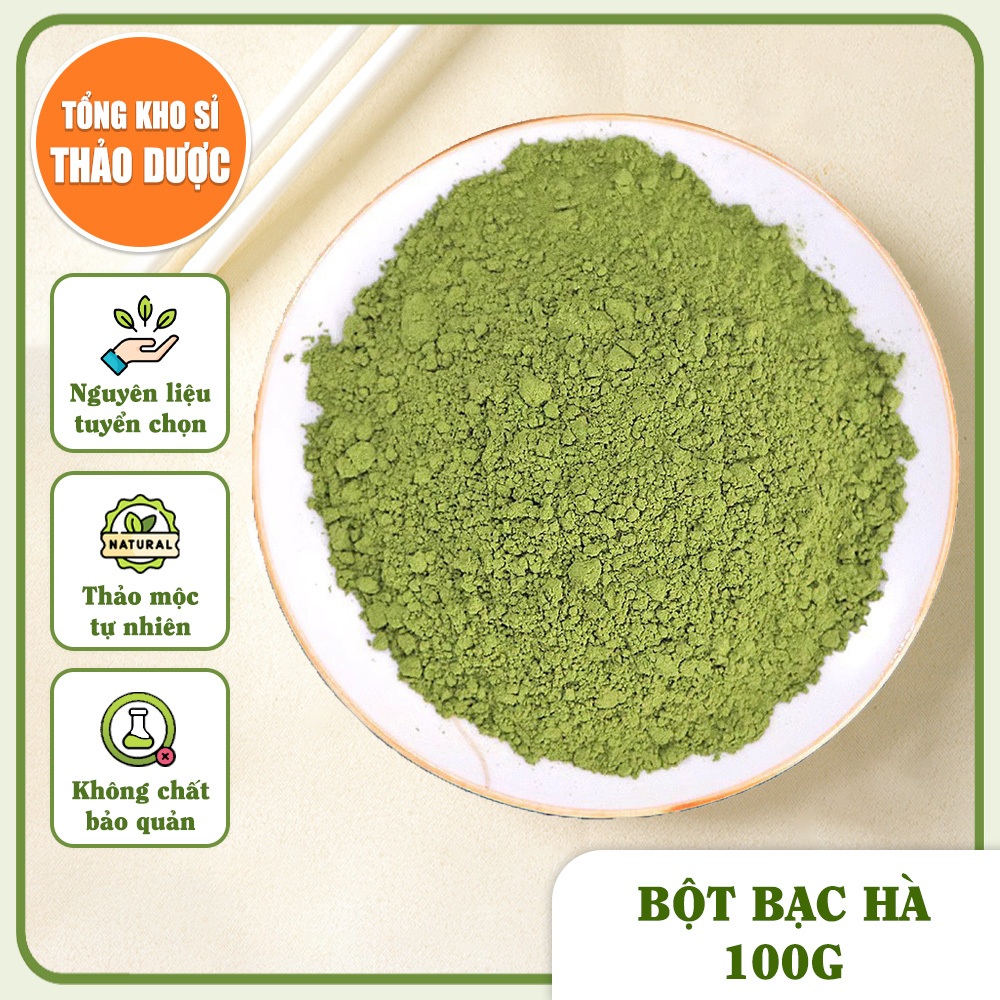 Bột bạc hà sấy lạnh 100g, bột bạc hà nguyên chất, tăng hương vị, màu sắc đẹp mắt cho món ăn