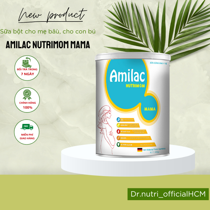 Sữa bột dành cho Mẹ Bầu AMILAC NUTRIMOM MAMA bổ sung sữa non cho mẹ bầu và cho con bú hộp 900g