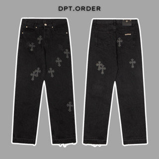 (Best quality) Quần Jeans Chrome Heart Black Ss24 Hàng Cao Cấp