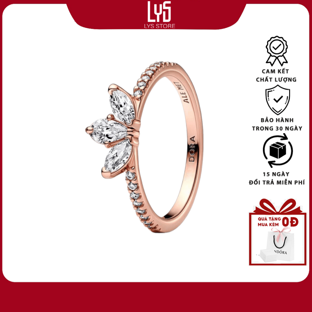 Nhẫn bạc nữ Lys Sparkling Herbarium Cluster Ring 8065RG Fullbox - Nhẫn Bạc Nữ Bạc S925 ALE