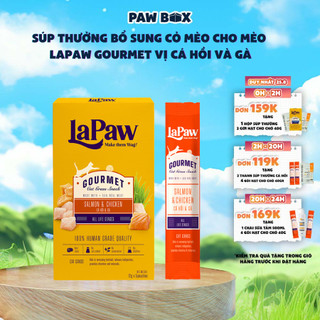 Súp thưởng bổ sung cỏ mèo cho mèo laPaw Gourmet vị cá hồi và gà tươi